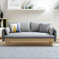 Fabric Grey 3-seat Square Arm Sofa Nordic with 2 Pillows Loveseat Clearhalo 'furn' 'furn_sofas' 'Furniture' 'furniture_sofas' 'kitchen' 'kitchen_sofas' 'Living Room Furniture' 'Sofa' 'sofas' 1200x1200_a3b4ab56-a08e-4807-a477-c520494dd671
