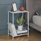 23.62" Tall Rectangular Side Accent Table Metal 4 Legs End Table