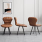 Black Steel Legs Dining Chairs Modern Armless Chair with Faux Leather Upholstered