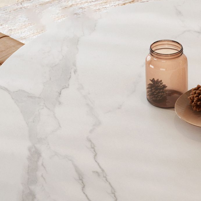 Ronde keukentafel Moderne gesinterde stenen witte eetkamertafel