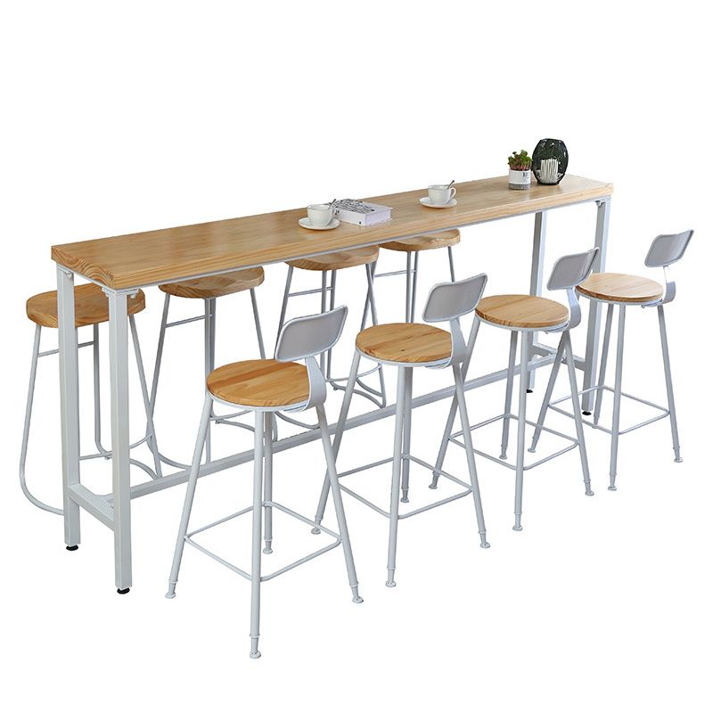 Modern Style Pub Table Solid Wood Rectangle Bar Table in Natural Clearhalo 'Bar Furniture' 'Bar Tables' 'bar_tables' 'furn' 'furn_bar_tables' 'Furniture' 'Kitchen & Dining Furniture' 1200x1200_a3b68d53-5dd8-4bc9-88b1-d5761419bce1