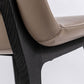 Taburete de bar de cuero con respaldo para mostrador Bristol con patas de madera