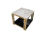 Mid-Century Modern Stone Top End Table Stainless Steel Frame Sofa Side Table Clearhalo 'Coffee & Accent Tables' 'End & Side Tables' 'end_side_table' 'end_side_tables' 'furn' 'furn_end_side_tables' 'Furniture' 'furniture_end_side_table' 'Living Room Furniture' 1200x1200_a3b9d9ca-0aa4-46c1-968f-1c7ecd7be6f7