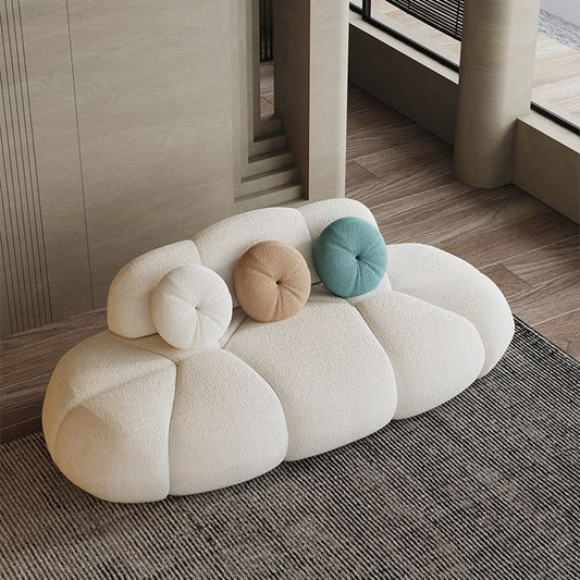 Contemporary Armless Sofa Wool Cloud-Shaped Seating in Cream Clearhalo 'furn' 'furn_sofas' 'Furniture' 'Living Room Furniture' 'Sofa' 'sofas' 1200x1200_a3ba1573-39a5-47f2-a7fa-b21ad56d768b