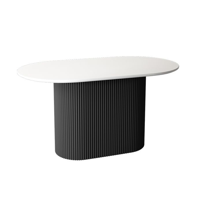 Oval White Tone Dining Table Luxury Pedestal Table for Dining Room Clearhalo ' dining_table' 'Dining Tables & Seating' 'Dining Tables' 'furn' 'furn_dining_table' 'Furniture' 'furniture_dining_table' 'Kitchen & Dining Furniture' 'kitchen&dining_furn' 'kitchen' 'kitchen_dining_table' 1200x1200_a3baf8bb-fec1-49a3-abb4-a331e07cd407