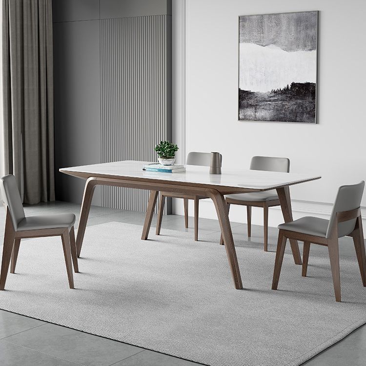 Modern Style Rectangle Table Sintered Stone Table with Wooden Legs for Home Use Clearhalo 'Dining Tables & Seating' 'Dining Tables' 'dining_table' 'furn' 'furn_dining_table' 'Furniture' 'Kitchen & Dining Furniture' 1200x1200_a3bb487f-92cb-472d-a968-b14b56a4a9b2