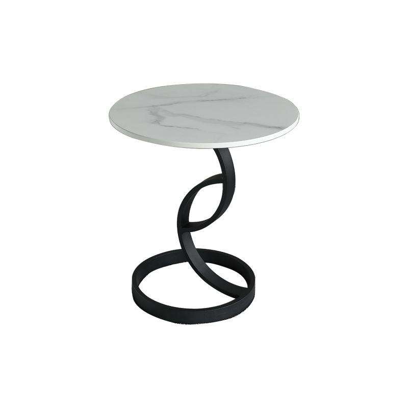 Round Black and White Stone Coffee Table Pedestal 1 Single Cocktail Table Clearhalo 'Coffee & Accent Tables' 'Coffee Tables' 'coffee_tables' 'furn' 'furn_coffee_tables' 'Furniture' 'Living Room Furniture' 1200x1200_a3bb7ad7-b70b-4733-b515-c7da20d7bd35