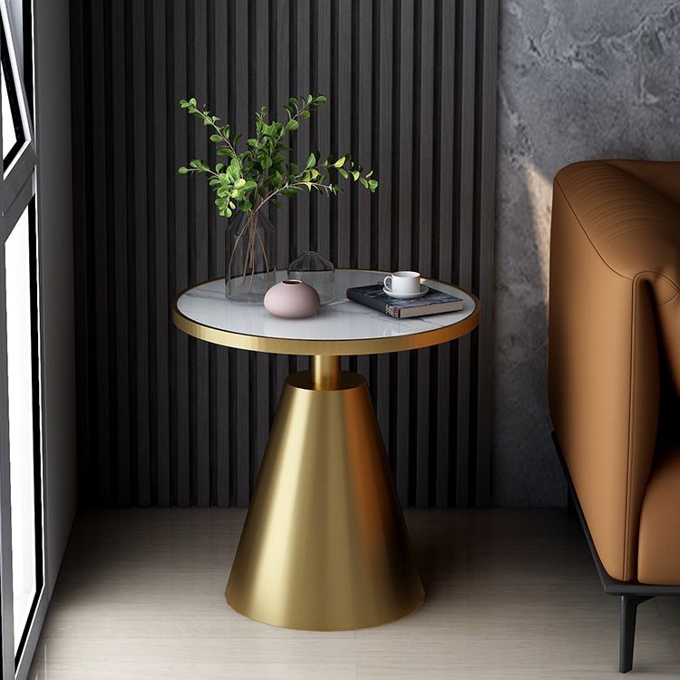 Tavolo da tavolo da piedistallo in metallo arrotonda rotondo contemporaneo