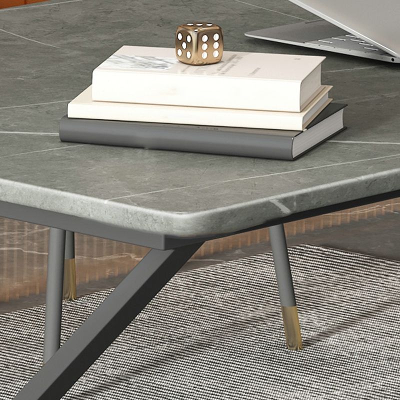 Contemporary Gaming Desk Antique Finish Office Desk with Metal Legs Clearhalo 'furn' 'furn_office_desk' 'Furniture' 'Office Desks' 'Office Furniture' 'office_desk' 1200x1200_a3be5036-e307-41ef-be2f-0c1b69c00372