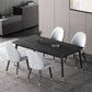 Set di tavoli da pranzo in ferro moderno 1/2/3/5/7 pezzi Dinette Set con top in pietra sinterizzata