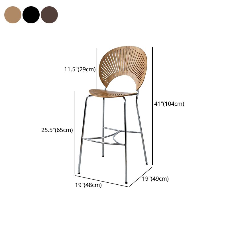 Contemporary Wood Bar and Counter Stool Low Back Stool with 4 Legs Clearhalo 'Bar Furniture' 'Bar Stools' 'bar_stools' 'furn' 'furn_bar_stools' 'Furniture' 'furniture_bar_stools' 'Kitchen & Dining Furniture' 1200x1200_a3c04fa8-06c2-4919-8afa-c89959b95e42