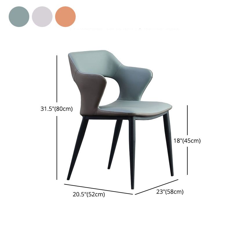 Contemporary Style Metal Dining Chairs Kitchen Open Back Arm Side Chairs Clearhalo ' kitchen&dining_furn' 'Dining Chairs' 'Dining Tables & Seating' 'dining_chair' 'furn' 'furn_dining_chair' 'Furniture' 'furniture_dining_chair' 'Kitchen & Dining Furniture' 'kitchen' 1200x1200_a3c189ff-0e61-4129-b661-4893063bb4bf