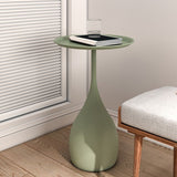 Modern Style Metal Iron Base Metal Desktop Paint Craft Round Side Table