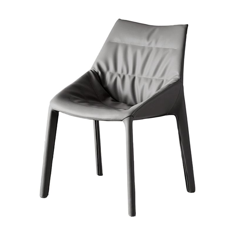 Modern Gray Dining Side Chair Faux Leather Armless Dining Chairs Clearhalo 'Dining Chairs' 'Dining Tables & Seating' 'dining_chair' 'furn' 'furn_dining_chair' 'Furniture' 'Kitchen & Dining Furniture' 1200x1200_a3c3ae25-c1ea-4582-9265-85a08e66e25f