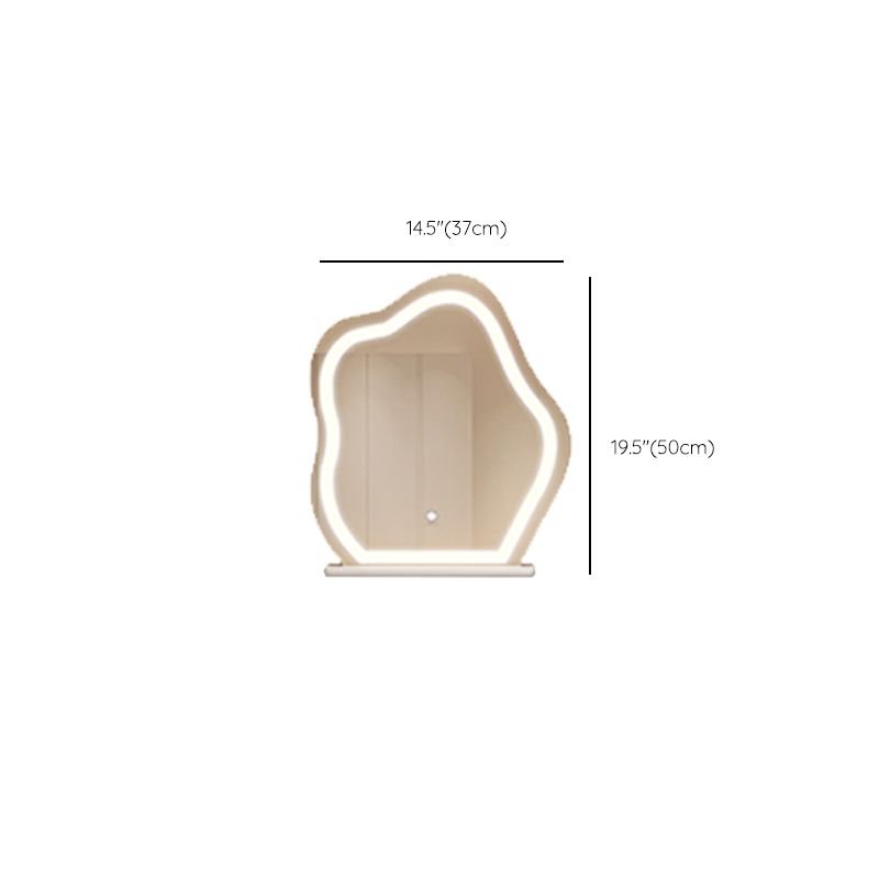 Mirrored Stone Top Makeup Vanity Desk White/Gray Dressing Table