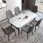 Modern Style Metal Dining Chair Armless PU Leather Side Chair for Home Use