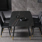 Contemporary Stone Dining Table Black Rectangle Dining Table with 4 Wood Legs Clearhalo 'Dining Tables & Seating' 'Dining Tables' 'dining_table' 'furn' 'furn_dining_table' 'Furniture' 'furniture_dining_table' 'Kitchen & Dining Furniture' 'kitchen' 'kitchen_dining_table' 1200x1200_a3c45311-faf4-4017-af10-ffc30dce442f