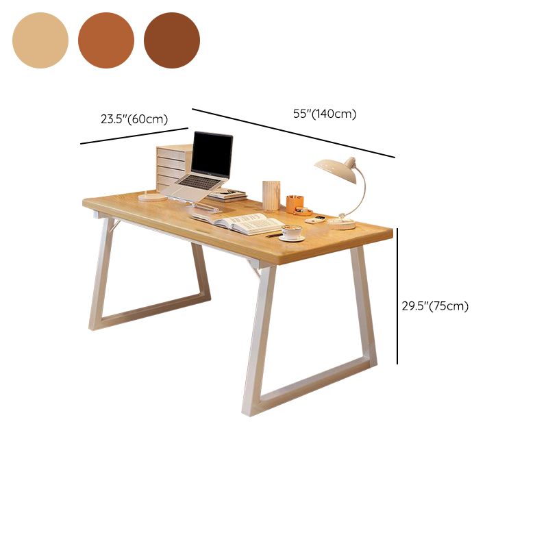 Solid Wood Home Computer Desk Contemporary Sled Base Office Desk ...