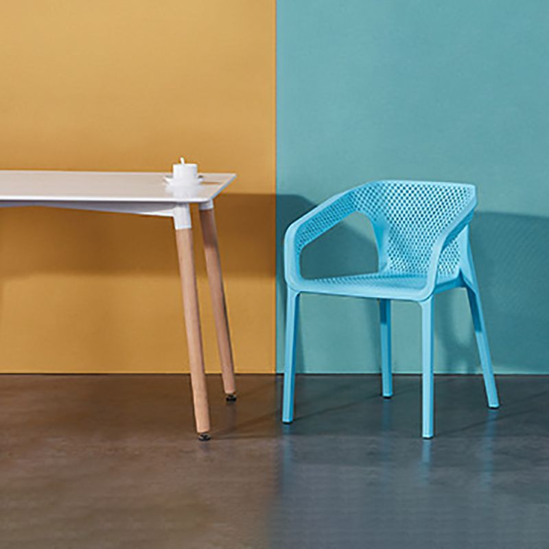 Plastic Slat Back Arm Chair Glam Style Stackable Dining Chair for Indoor Clearhalo 'Dining Chairs' 'Dining Tables & Seating' 'dining_chair' 'furn' 'furn_dining_chair' 'Furniture' 'furniture_dining_chair' 'Kitchen & Dining Furniture' 1200x1200_a3c84bc1-1e63-4ce5-8152-78bc8aee697a