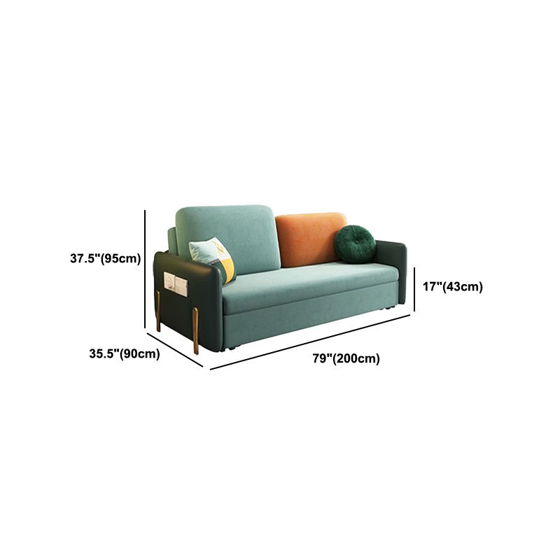 Contemporary Square Arm Convertible Slipcovered Bed Sofa Couch Clearhalo 'furn' 'furn_sofas' 'Furniture' 'Living Room Furniture' 'Sofa' 'sofas' 1200x1200_a3c902e4-f85d-474a-8d9f-a1bdc64dc8b6