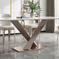 Traditional Luxury Dining Table Rectangle Sintered Stone Dining Table with Pedestal Base Clearhalo ' dining_table' 'Dining Tables & Seating' 'Dining Tables' 'furn' 'furn_dining_table' 'Furniture' 'furniture_dining_table' 'Kitchen & Dining Furniture' 'kitchen&dining_furn' 'kitchen' 'kitchen_dining_table' 1200x1200_a3ca30a6-a569-489e-a22b-ea327933f78d