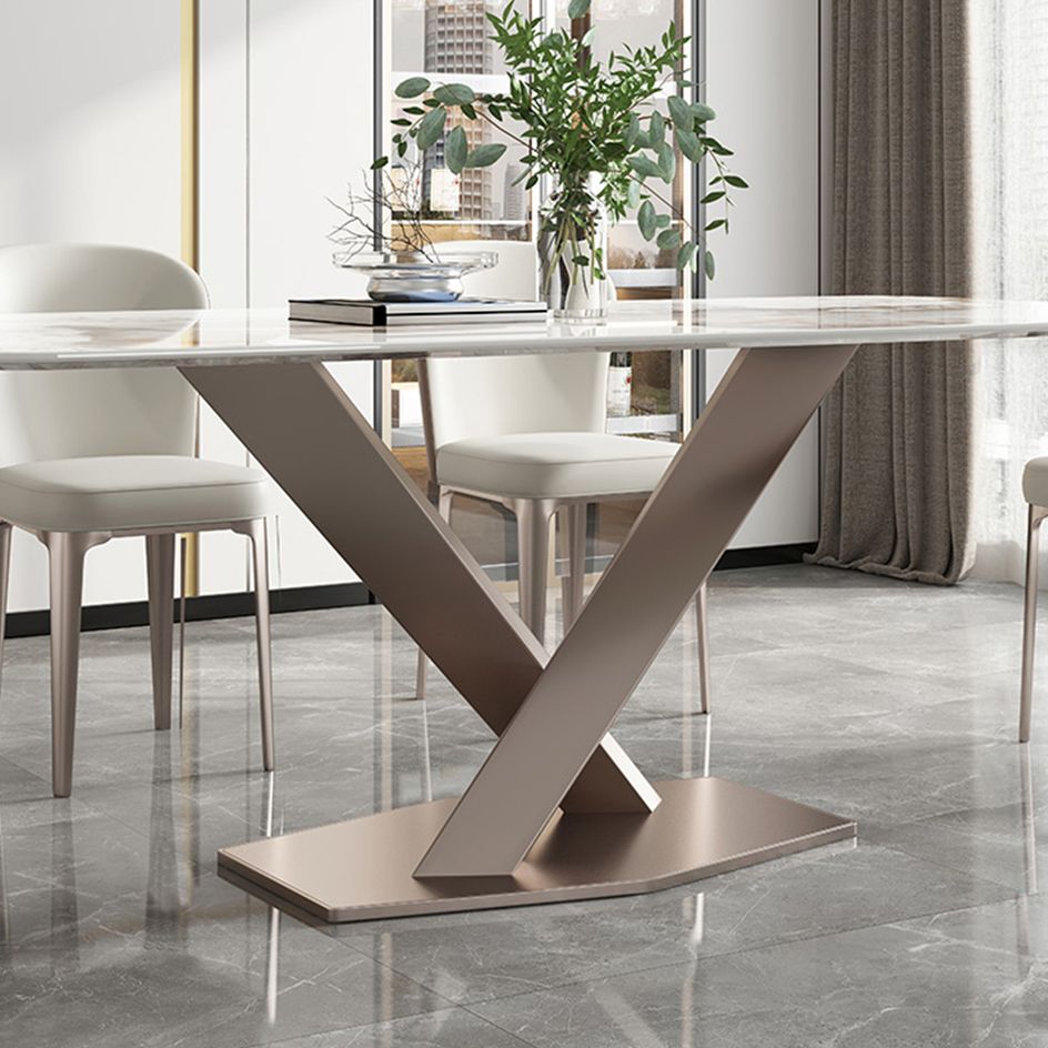 Traditional Luxury Dining Table Rectangle Sintered Stone Dining Table with Pedestal Base Clearhalo ' dining_table' 'Dining Tables & Seating' 'Dining Tables' 'furn' 'furn_dining_table' 'Furniture' 'furniture_dining_table' 'Kitchen & Dining Furniture' 'kitchen&dining_furn' 'kitchen' 'kitchen_dining_table' 1200x1200_a3ca30a6-a569-489e-a22b-ea327933f78d