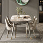 Modern Round Extendable Dining Table Wood Legs for Living Room