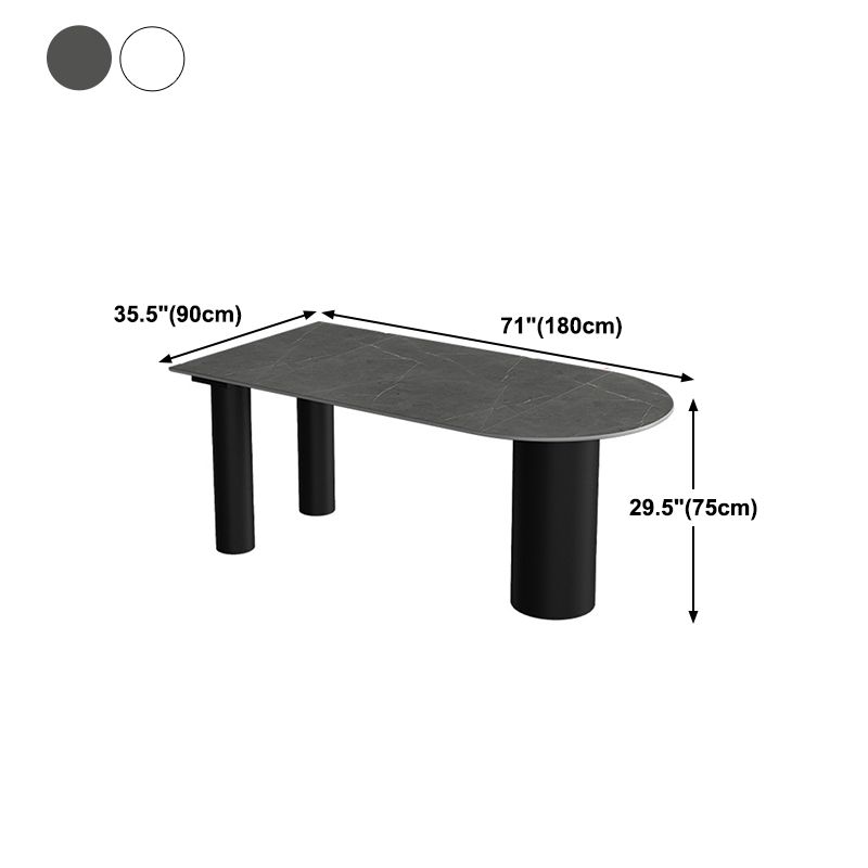 Modern Dining Table Stone Top Table with Steel Base in Black Clearhalo ' dining_table' 'Dining Tables & Seating' 'Dining Tables' 'furn' 'furn_dining_table' 'Furniture' 'furniture_dining_table' 'Kitchen & Dining Furniture' 'kitchen&dining_furn' 'kitchen' 'kitchen_dining_table' 1200x1200_a3cb8f68-521d-4e11-89a9-a58e426a6e99