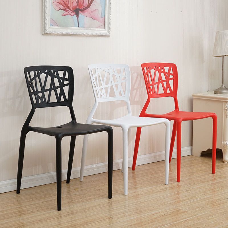 Contemporary Open Back Chair Plastic Stackable Dining Armless Side Chair Clearhalo ' kitchen&dining_furn' 'Dining Chairs' 'Dining Tables & Seating' 'dining_chair' 'furn' 'furn_dining_chair' 'Furniture' 'furniture_dining_chair' 'Kitchen & Dining Furniture' 'kitchen' 1200x1200_a3cc01f9-7417-4225-8ad0-2619925feadc