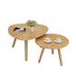 Massief houten salontafelset met 3 poten, moderne geometrische cocktailtafel