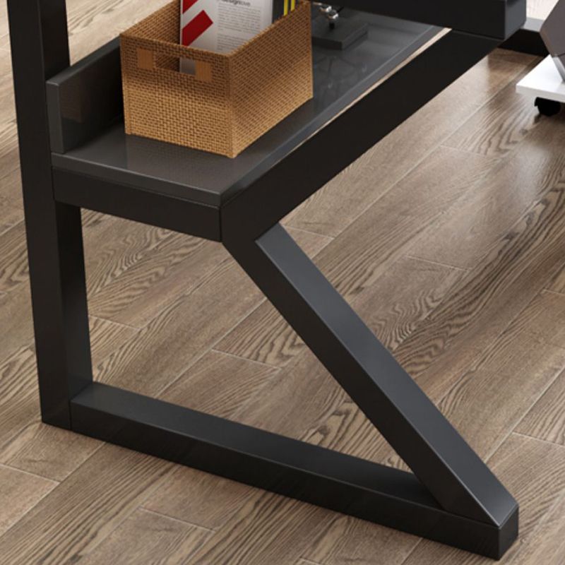 Escritorio moderno de oficina acabado antiguo escritorio de computadora de madera con patas de metal