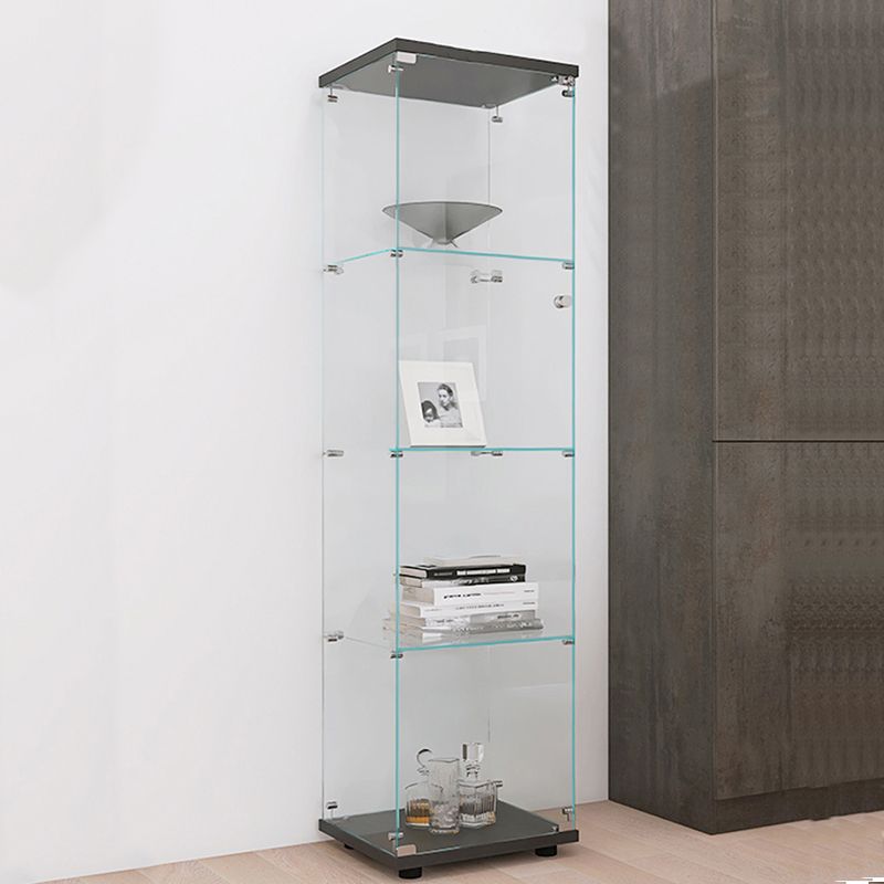 温かいガラスのキュリオキャビネットベッドルーム用のモダンディスプレイキャビネット、64 "h x 14.5" w