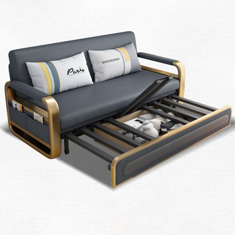 Divani convertibili grigi con divano dormiente in vetrina con archiviazione