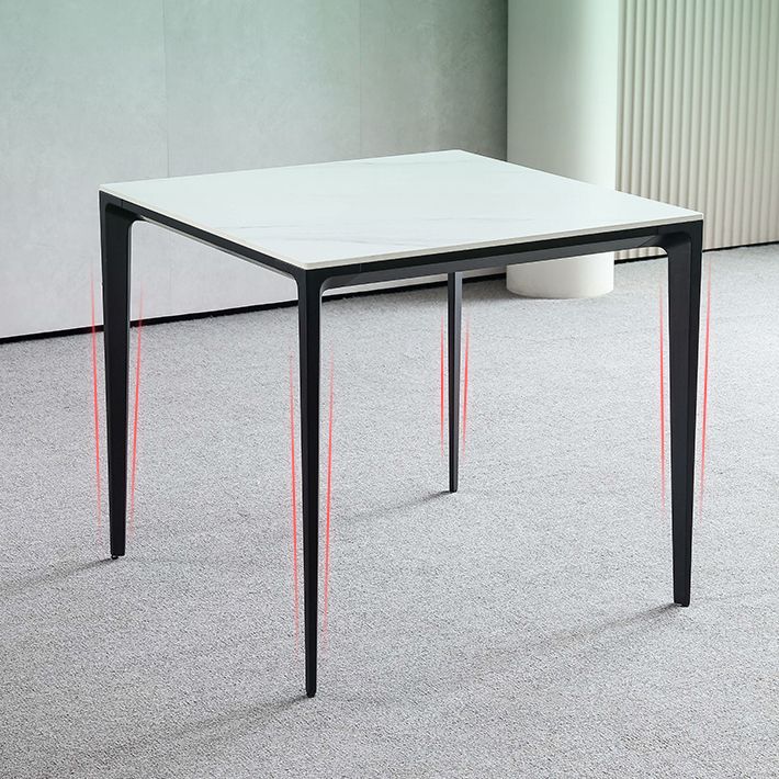 Square Shape Sintered Stone Dining Table Industrial 4 Legs Table for Dining Room Clearhalo ' dining_table' 'Dining Tables & Seating' 'Dining Tables' 'furn' 'furn_dining_table' 'Furniture' 'furniture_dining_table' 'Kitchen & Dining Furniture' 'kitchen&dining_furn' 'kitchen' 'kitchen_dining_table' 1200x1200_a3d2e99f-f953-4bd6-bc7c-45a6f9e590a0