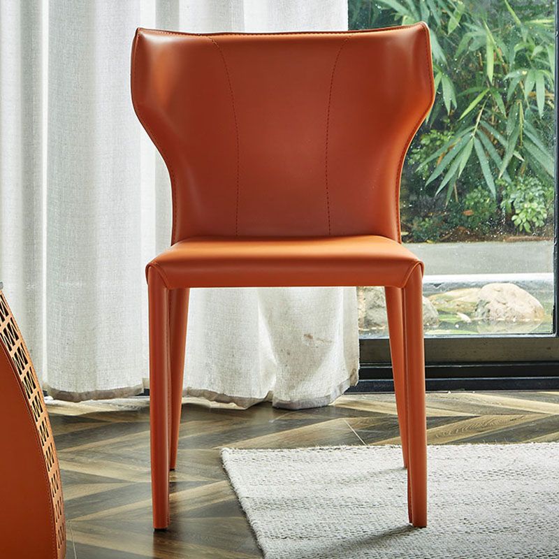 Contemporary Leather Dining Chair Metal Dining Armless Chair for Restaurant Use Clearhalo ' kitchen&dining_furn' 'Dining Chairs' 'Dining Tables & Seating' 'dining_chair' 'furn' 'furn_dining_chair' 'Furniture' 'furniture_dining_chair' 'Kitchen & Dining Furniture' 'kitchen' 1200x1200_a3d65589-6d16-4d62-bad7-79786c3cf2d7