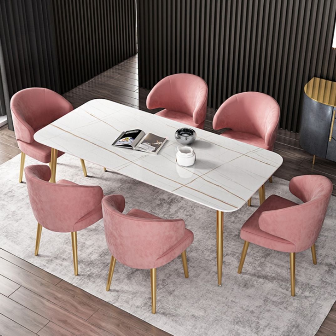 Metal Traditional Luxury Rectangle Indoor Table Sintered Stone Table with 4 Legs Clearhalo ' dining_table' 'Dining Tables & Seating' 'Dining Tables' 'furn' 'furn_dining_table' 'Furniture' 'furniture_dining_table' 'Kitchen & Dining Furniture' 'kitchen&dining_furn' 'kitchen' 'kitchen_dining_table' 1200x1200_a3d6680d-794f-4d65-808a-6df086219331
