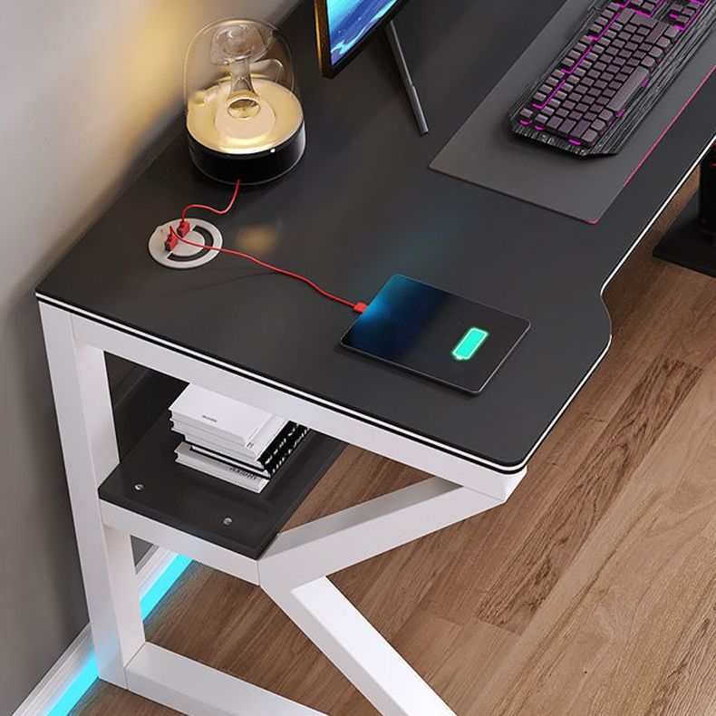 Contemporary Wooden Office Desk Sled Base 29.53-inch Tall Computer Desk Clearhalo 'furn' 'furn_office_desk' 'Furniture' 'Office Desks' 'Office Furniture' 'office_desk' 1200x1200_a3d6c610-c37d-40c7-916f-77b221fd2c4e