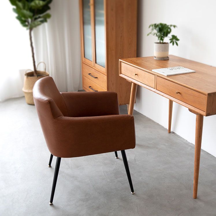 Modern Faux Leather Dining Chair Parsons Chair in Matte Finish for Home