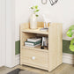 Faux Wood Bedside Cabinet Contemporary Night Table for Bedroom