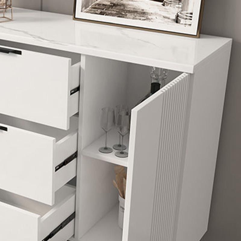 Wood and Stone Dining Server Contemporary Server with 3 Drawers Clearhalo 'buffet_sideboard' 'Buffets & Sideboards' 'furn' 'furn_buffet_sideboard' 'Furniture' 'Kitchen & Dining Furniture' 1200x1200_a3dadd89-617e-40c0-a580-ba4a1d709920