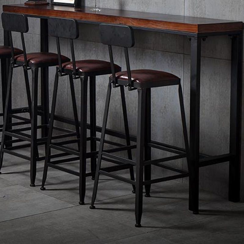 Modern 41.3"H Bar Table Black Iron Solid Wood Pub Table for Patio Use Clearhalo 'Bar Furniture' 'Bar Tables' 'bar_tables' 'furn' 'furn_bar_tables' 'Furniture' 'Kitchen & Dining Furniture' 1200x1200_a3dd7e1c-83e2-44bc-9476-d5a8a4d6f3d4