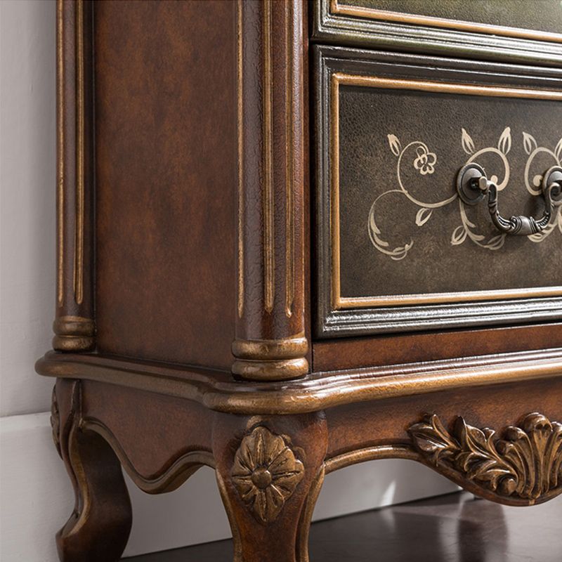 Traditional Style Storage Chest Solid Wood Vertical Lingerie Chest with 3 / 4 Drawers