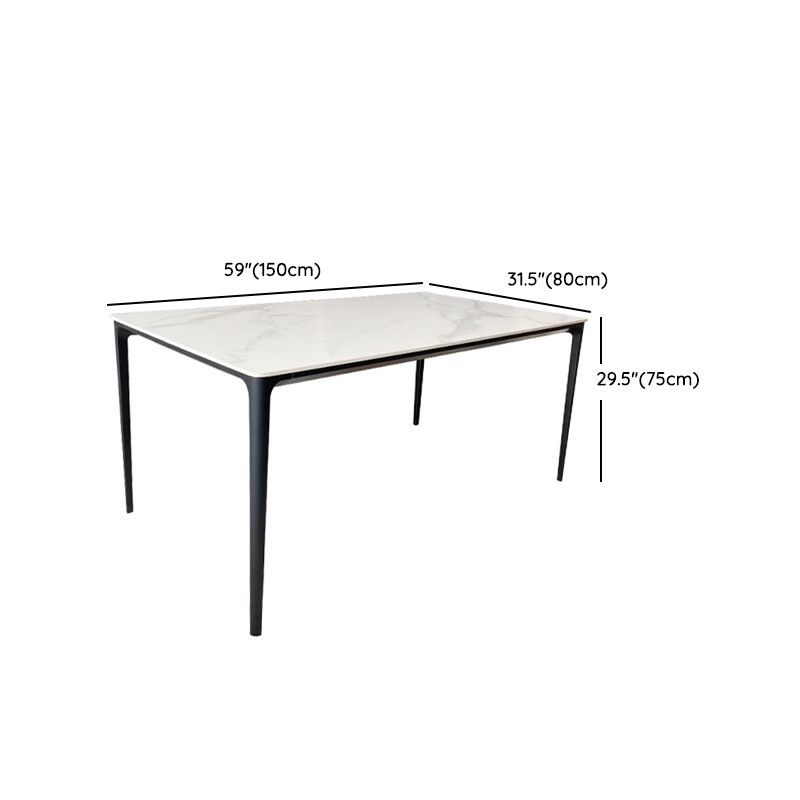 Rectangle Home Fixed Table Industrial Sintered Stone Dining Table Clearhalo 'Dining Tables & Seating' 'Dining Tables' 'dining_table' 'furn' 'furn_dining_table' 'Furniture' 'Kitchen & Dining Furniture' 1200x1200_a3dedeab-7155-4272-b771-e76c262099ed