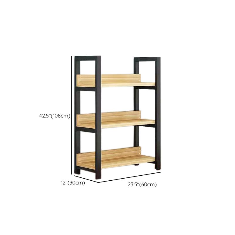 Metal and Wooden Shelf Bookcase Open Modern Brown Book Shelf for Office Clearhalo 'Bookcases' 'furn' 'furn_bookcases' 'Furniture' 'Office Furniture' 1200x1200_a3e0a590-2b1d-446a-88c1-75fadfc55c83