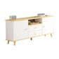 Consola de TV de 2 puertas de estilo de madera de estilo escandinavo con almacenamiento