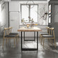 Industrial Pine Wood Dining Table Rectangle Table with Black Double Pedestal Clearhalo 'Dining Tables & Seating' 'Dining Tables' 'dining_table' 'furn' 'furn_dining_table' 'Furniture' 'furniture_dining_table' 'Kitchen & Dining Furniture' 'kitchen' 'kitchen_dining_table' 1200x1200_a3e12842-59e4-40fe-bb0b-6e5e7bcc29c3