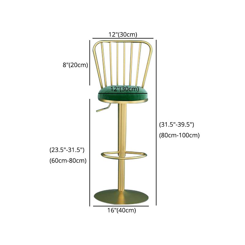 Contemporary Metal Bar and Counter Stool Low Back Stool with Pedestal Base in Gold Clearhalo 'Bar Furniture' 'Bar Stools' 'bar_stools' 'furn' 'furn_bar_stools' 'Furniture' 'furniture_bar_stools' 'Kitchen & Dining Furniture' 1200x1200_a3e20d52-c77d-46a8-b46f-ac88aef18677