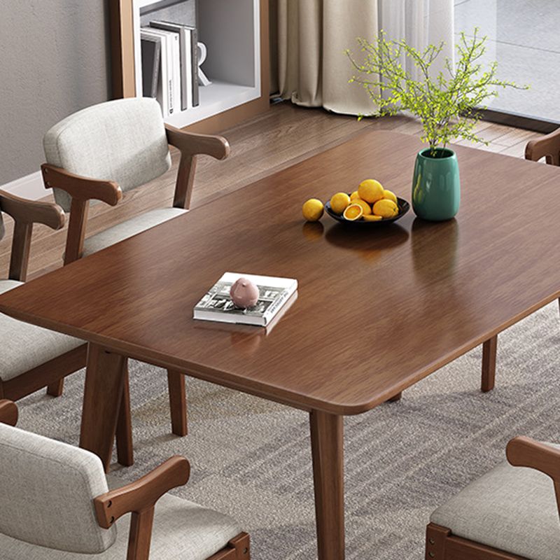 Dining Room Dinner Kitchen Table Rubberwood Solid Wood Dining Table Clearhalo 'Dining Tables & Seating' 'Dining Tables' 'dining_table' 'furn' 'furn_dining_table' 'Furniture' 'Kitchen & Dining Furniture' 1200x1200_a3e2d45c-9976-425d-ba9a-f90fafa716fc