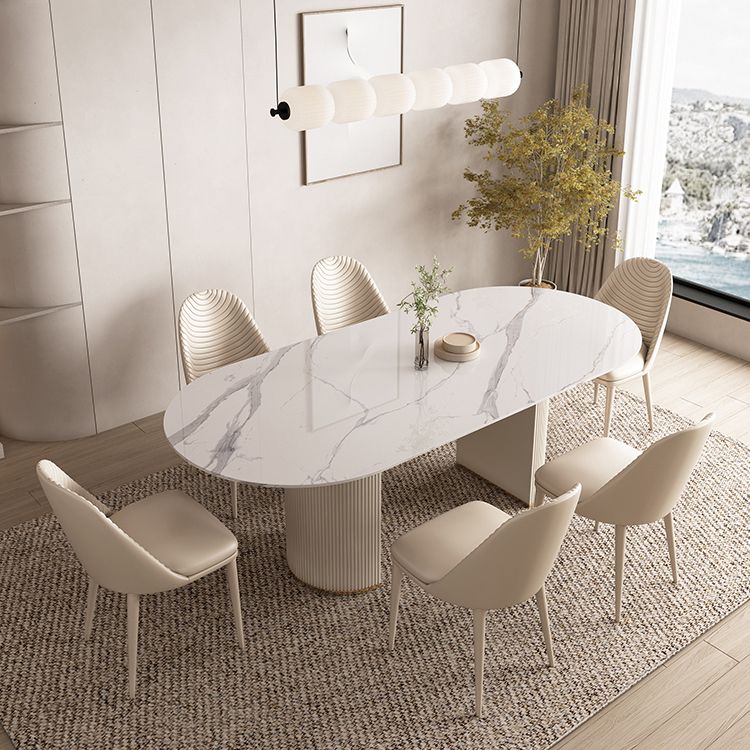 Contemporary 1/4/5/7 Pieces Dining Set Oval Dining Room Table Set Clearhalo 'Dining Room Sets' 'Dining Tables & Seating' 'dining_room_set' 'furn' 'furn_dining_room_set' 'Furniture' 'furniture_dining_room_set' 'Kitchen & Dining Furniture' 'kitchen&dining_furn' 'kitchen' 1200x1200_a3e33a8e-34d4-4dc3-b479-0beb928f69e2