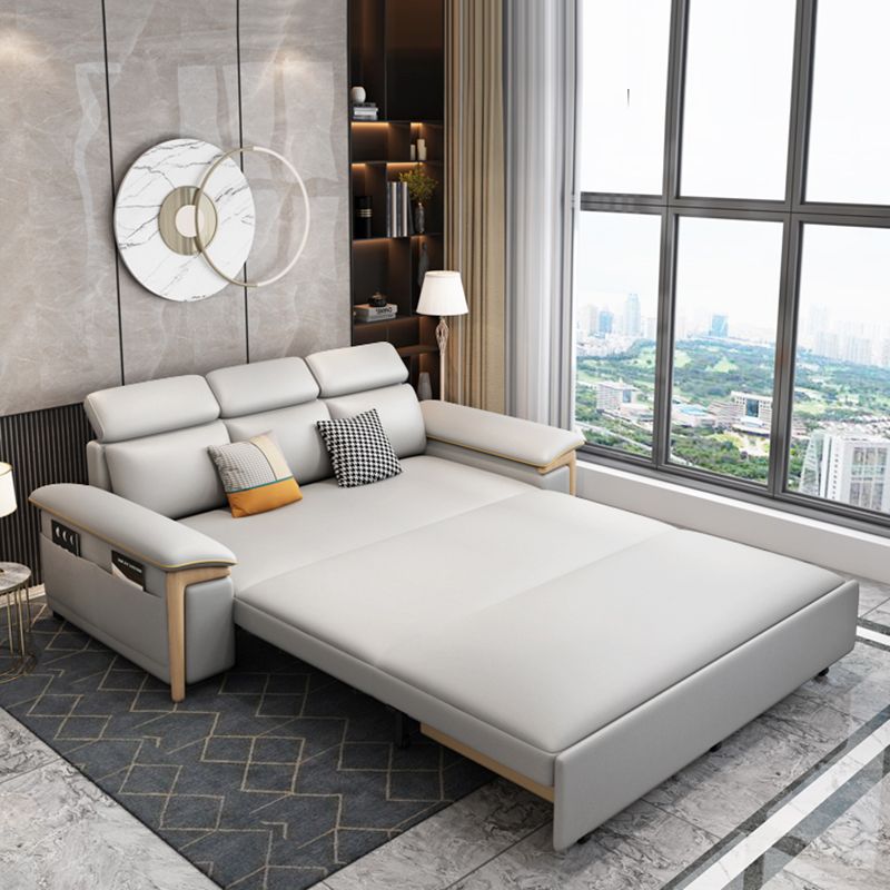 フェイクレザー染色抵抗性の現代ベッドの灰色のセッピー